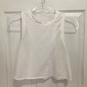 Lululemon white crop swing tank